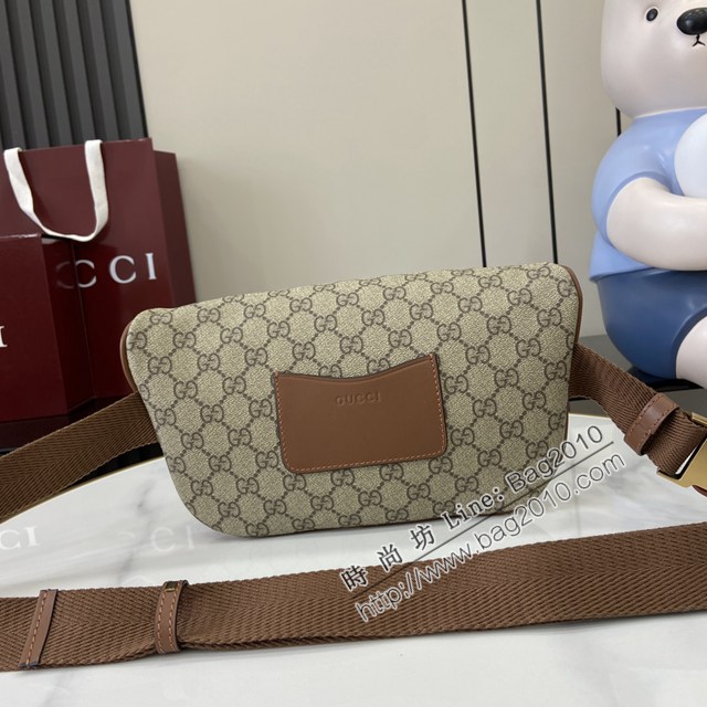 Gucci專櫃古馳最新款Emblem男士旅行系列斜挎包腰包 jh2579型號：821162